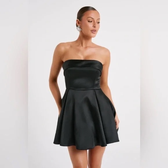 knee length dresses for ladies Black Floral Satin Mini Dress main image 0
